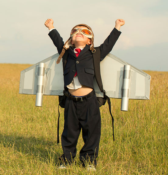 Boy with home made wings