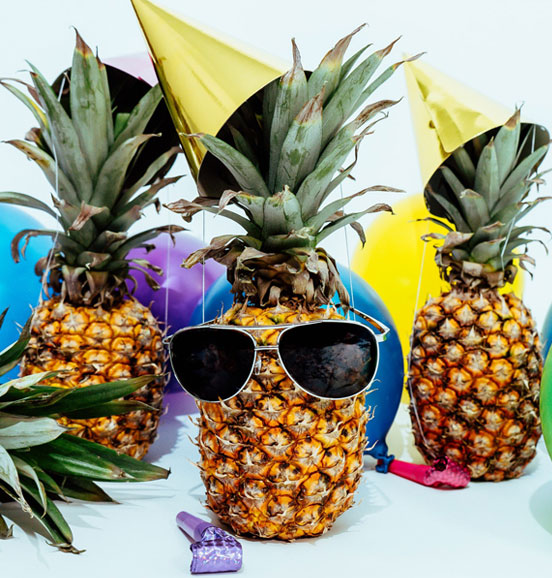 Pineapple wearing sunglasses