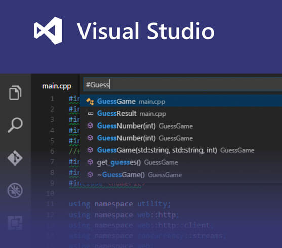 Visual Studio Panel showing Code